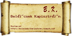 Belácsek Kapisztrán névjegykártya